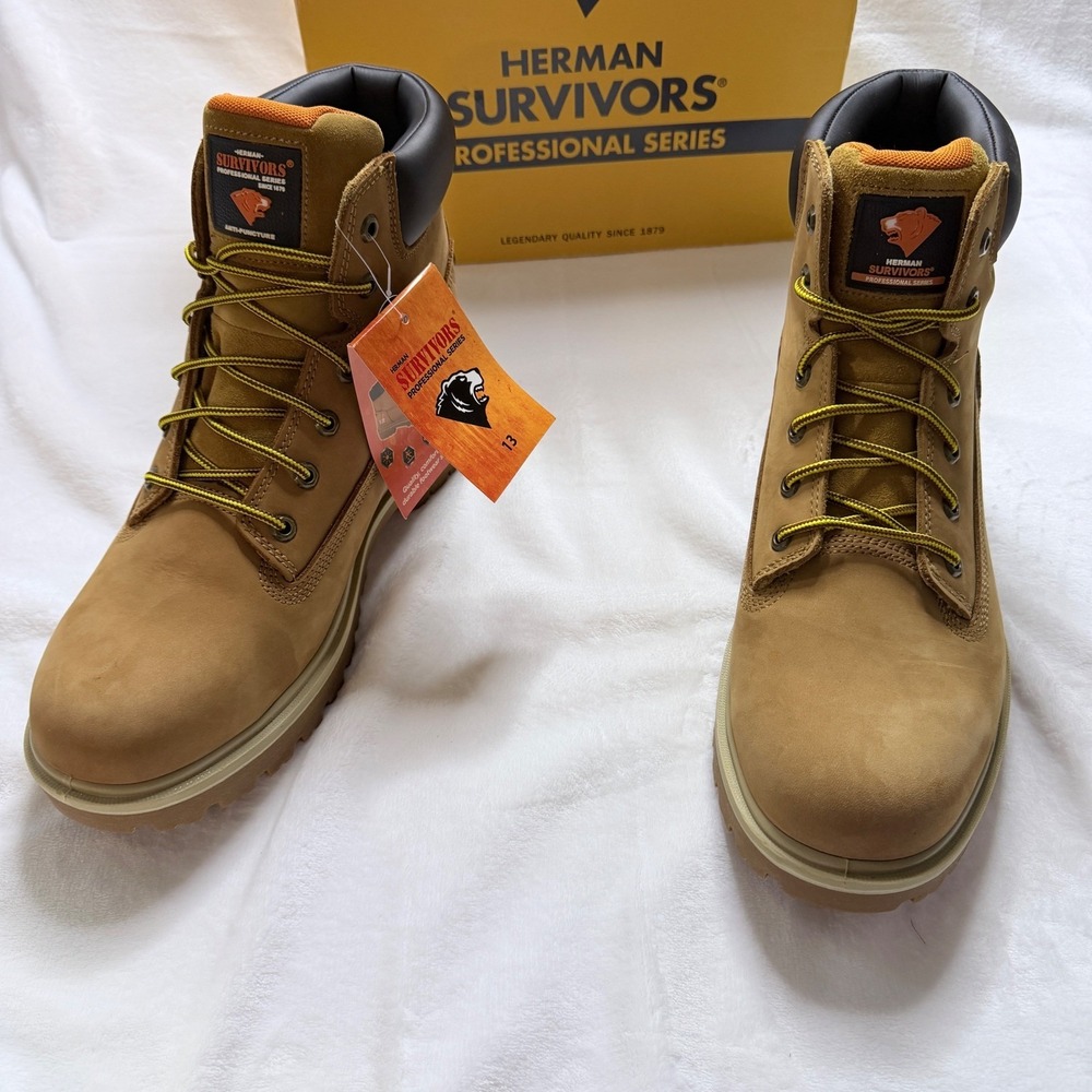 Herman Survivors Driller Work Boots Steel Toe Waterproof Wheat Mens Size 13